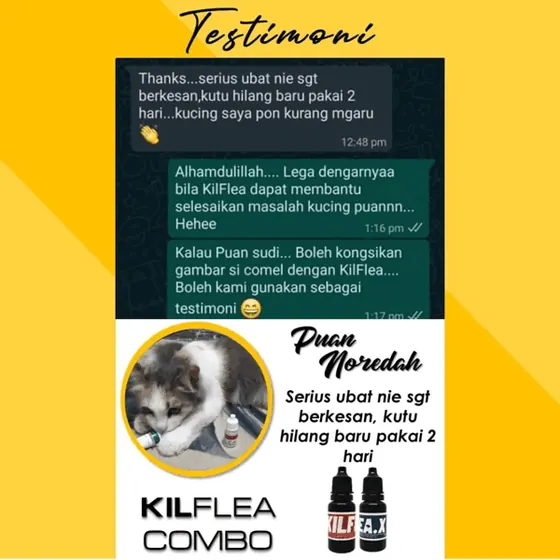 Komen: kutu hilang baru pakai 2 hari