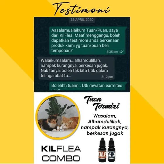 Komen: titik dalam telinga untuk earmite, berkesan